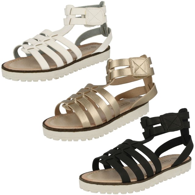 black and white gladiator sandals