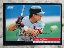 Cardinals Gregg Jeffries Signed Autographed 1994 Score Mint