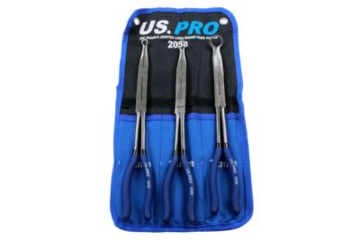 US PRO Langstrecken-Rundzangen-Set 3-teilig doppelt gelenkig 340 mm 8-22 mm