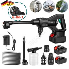 100Bar Akku Hochdruckreiniger Auto Mobiler Druckreiniger Spritzpistole +2 Akkus