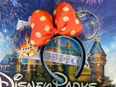 Disney Parks 2023 Minnie Mouse Ear Headband Castle Fireworks  display picture 2