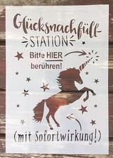 Shabby Chic Schablone Farbe Tapete Einhorn Kommode Nostalgie Vintage DIY Stoff