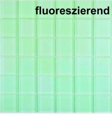 Pâte de Verre Fluorescent Vert Mur Miroir Mosaïque Cuisine Bain WB88-1005 1 Mat - Photo 1/4
