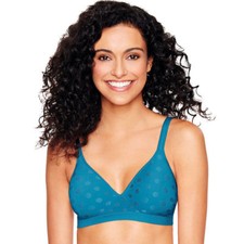 Hanes Ultimate Bra: Perfect Coverage Wire-Free HU08 Endless Blue Sz.S