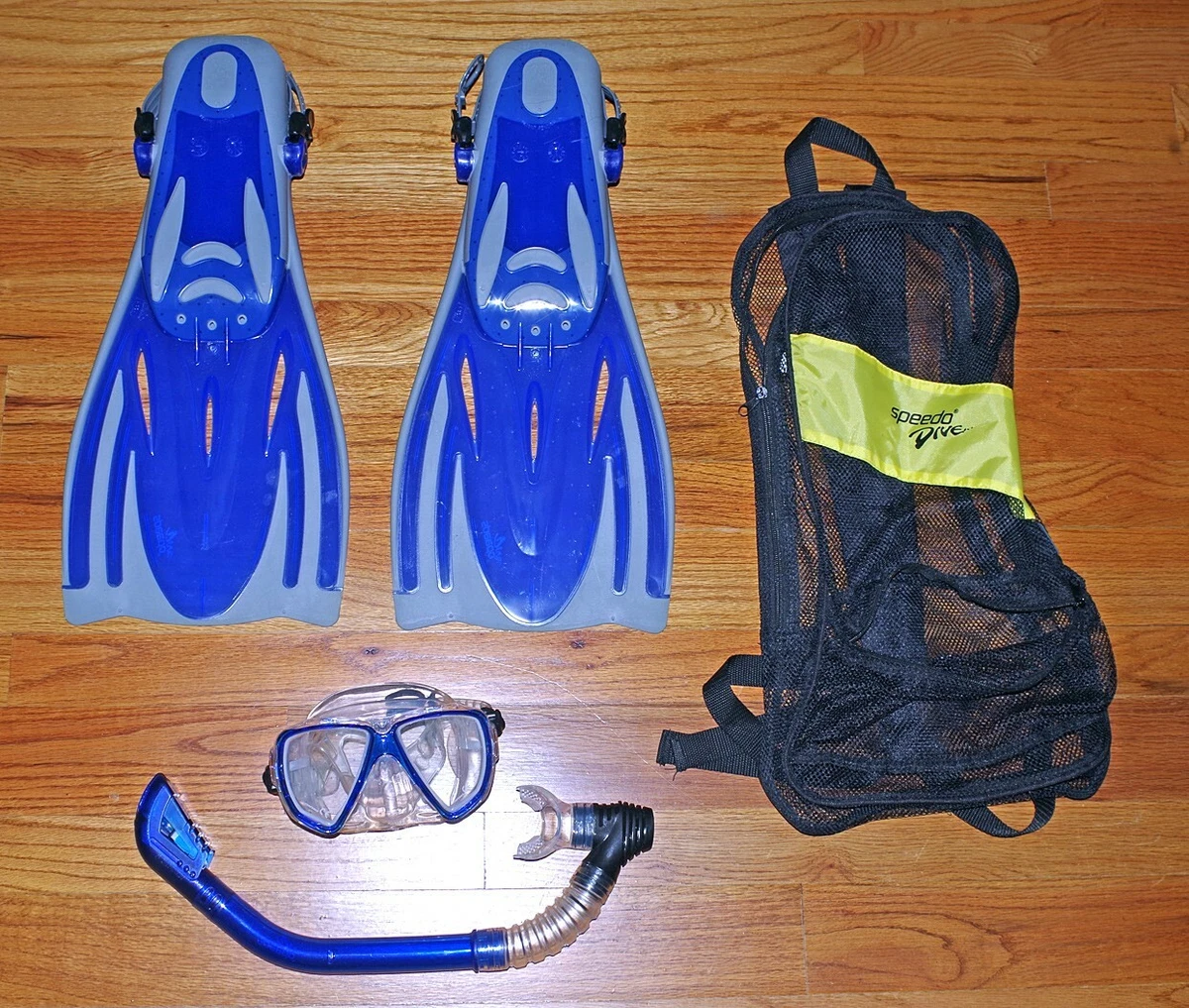 Speedo Dive Snorkeling HYDROSCOPE MASK FIN SNORKEL SET Adult Men s ML XL 9 11