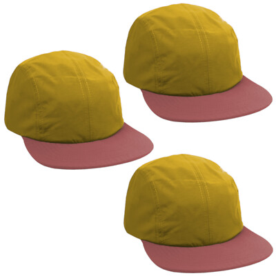 3 x Herren Damen 100 % Baumwolle zweifarbig sand Krone & weinrot Spitze Sportmütze Sommer