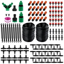 100FT Auto Drip Irrigation System Kit Timer Micro Sprinkler Garden Watering