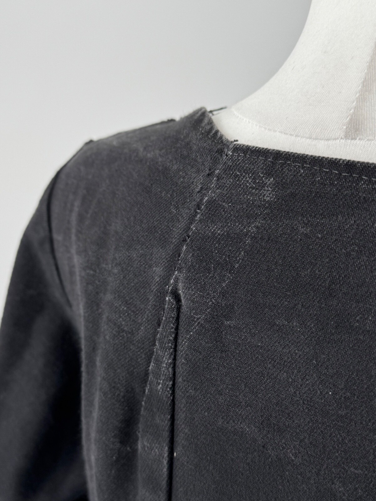 Antique 1900s European Work Women’s Black Cotton Maids Dress