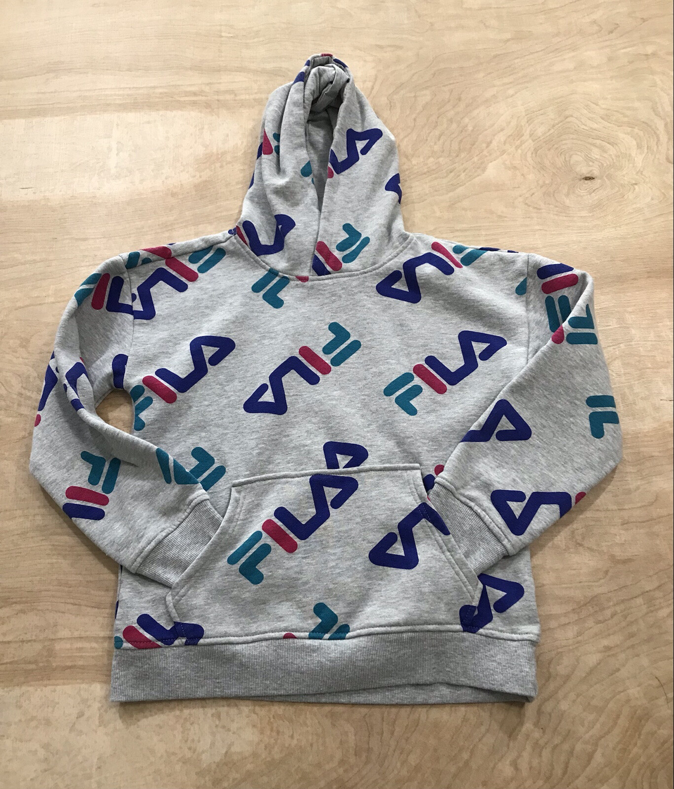 Felpa con cappuccio pullover Fila bambina ragazzo taglia M(10 12) grigio multicolore