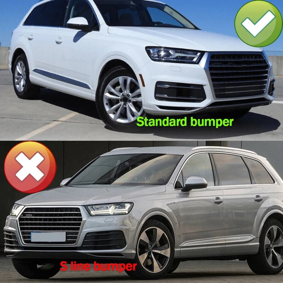 2X Parachoques delantero Para Audi Q7 2016-2019 Luz antiniebla Parrilla Cubiertas Bisel Inserto Foto 3 de 4