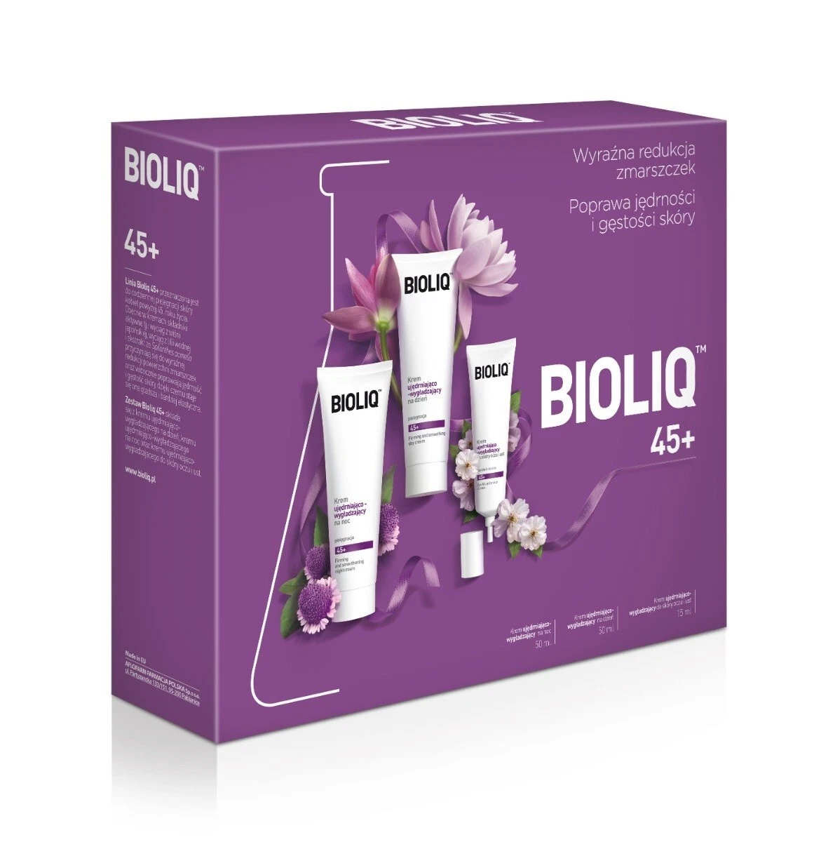 BIOLIQ set 45+, firming and smoothening cream for day + night + eye cream