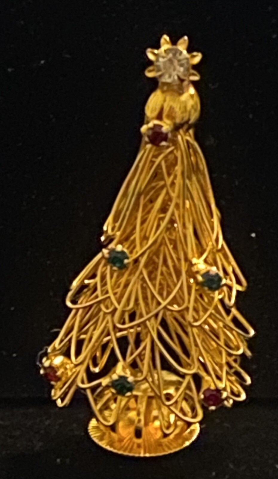 UNIQUE GOLD TONE THREE DIMENSIONAL CHRISTMAS TREE… - image 1