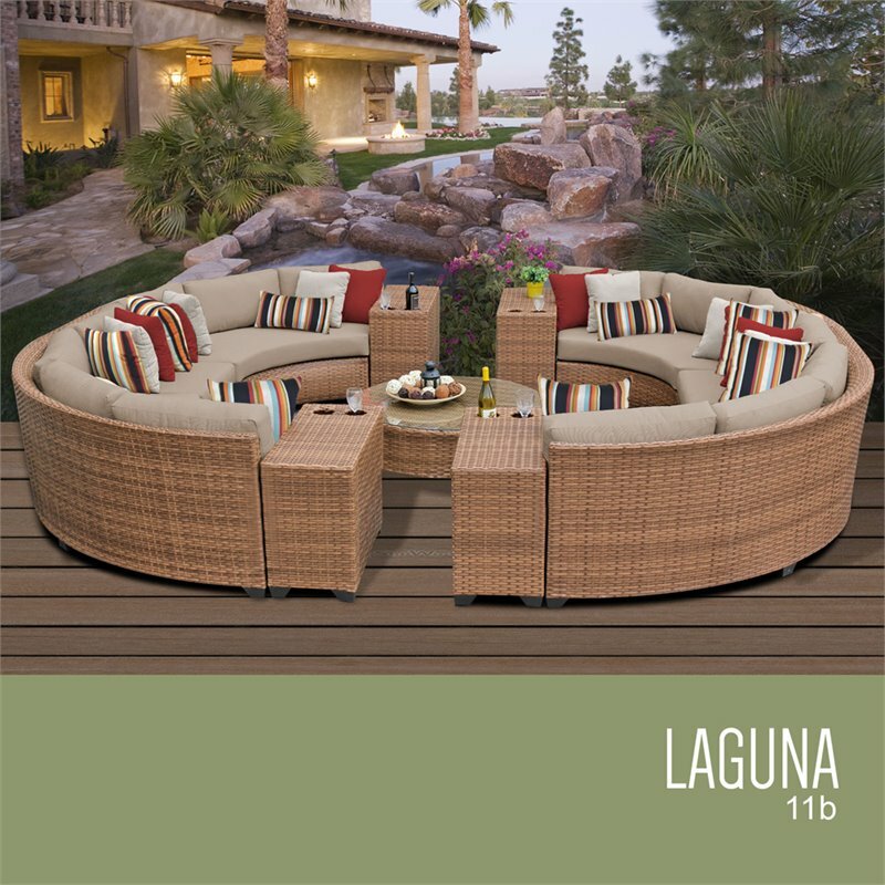 Outdoor Sectional Laguna Point Brown Wicker Outdoor Patio TK