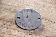 Relic WW2 RAC RTR dogtag Army Service Corps pre WW2 number - HALL 81804