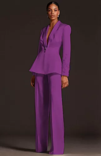 3D Flowers Women's Suits Slim Fit Blazer Beaded Ladies Shawl Lapel Party Outfits - Picture 22 of 30