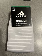 Adidas Youth Soccer Team Speed II Light Gray Socks Over The Calf Size XS 9C-1Y