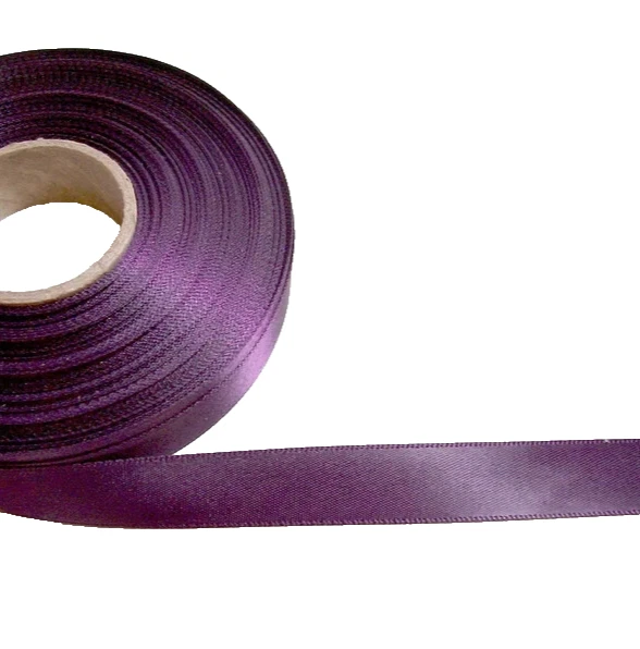 Eggplant Purple Single-Face Satin Ribbon 5/8 inch wide x 10 yards Polyester B51 - Image 3 of 4