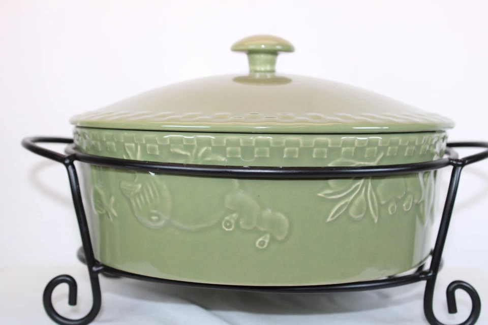 Souffle Signature con tapa y carrito de alambre diseño 3D verde oliva Foto 2 de 3