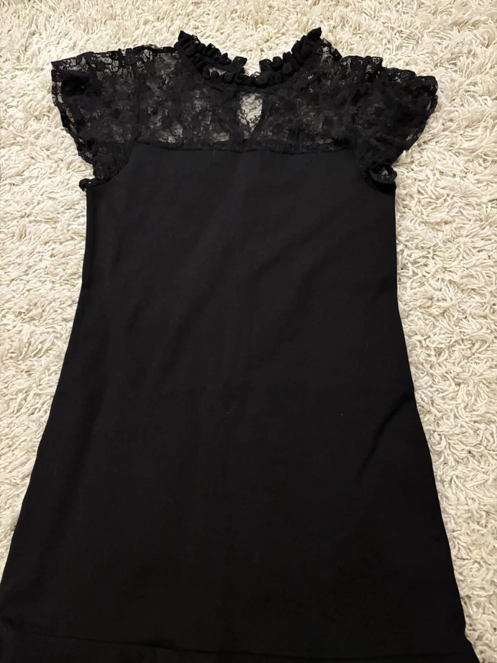 Bobeau Black Lace A-Line Dress Size S Foto 2 de 4