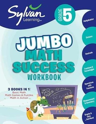 5th Grade Jumbo Math Success - Paperback, by Sylvan Learning - Very Good