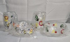 Vintage 1980s Childrens Cup And Bowl Set ABCs Safari Animals 4pc