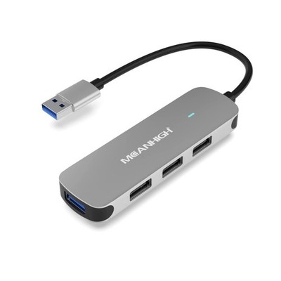 USB Hub 4 Ports, MEANHIGH Multiple A 3.0, 2.0 USB-A-Grey, 4 Port-USB-A 