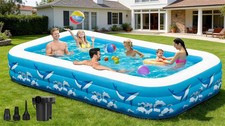 Large Inflatable Swimming Pool for Adults Kids - 130"x72"x22" Blow Up Pools Kidd