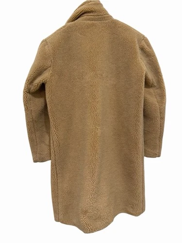 Topman Man’s Beige Borg Fleece Long Overcoat Button Front Pockets L Chest 40-42 image 4