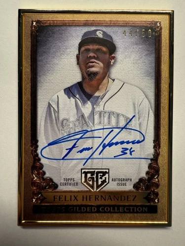 Felix Hernandez Auto /50 Gold Framed 2023 Topps Gilded Collection Autograph M’s