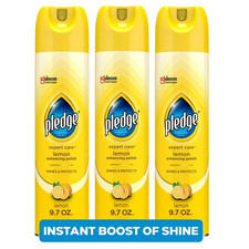 Pledge Furniture Enhancing Polish Spray, Lemon, 3ct., 29 oz.