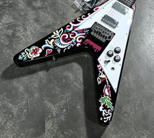 US Ship Jimi Hendrix Psychedelic Hand Painted Electric Guitar With FR Bridge