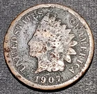 1907 Indian Head Cent Penny Antique Copper U.S.A. One Cent Coin Rough Tough
