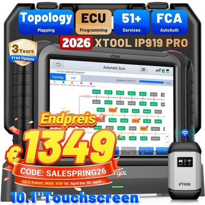 XTOOL IP919 PRO KFZ OBD2 Diagnosegerät Key Programmer ALLE SYSTEM ECU Coding NEU