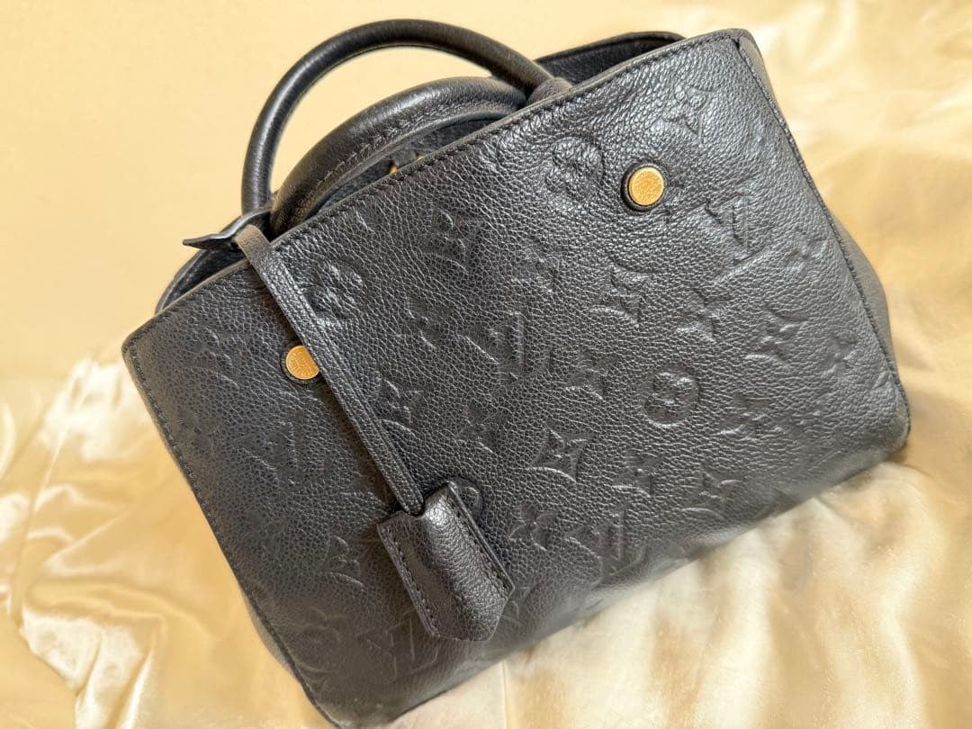 LOUIS VUITTON Montaigne BB 2Way Hand Bag Monogram Empreinte BK 