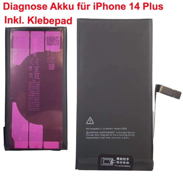 Diagnose Akku FüR Iphone 14 Plus Ohne Fehlermeldung & LöTen 100% KapazitäT A2850-image