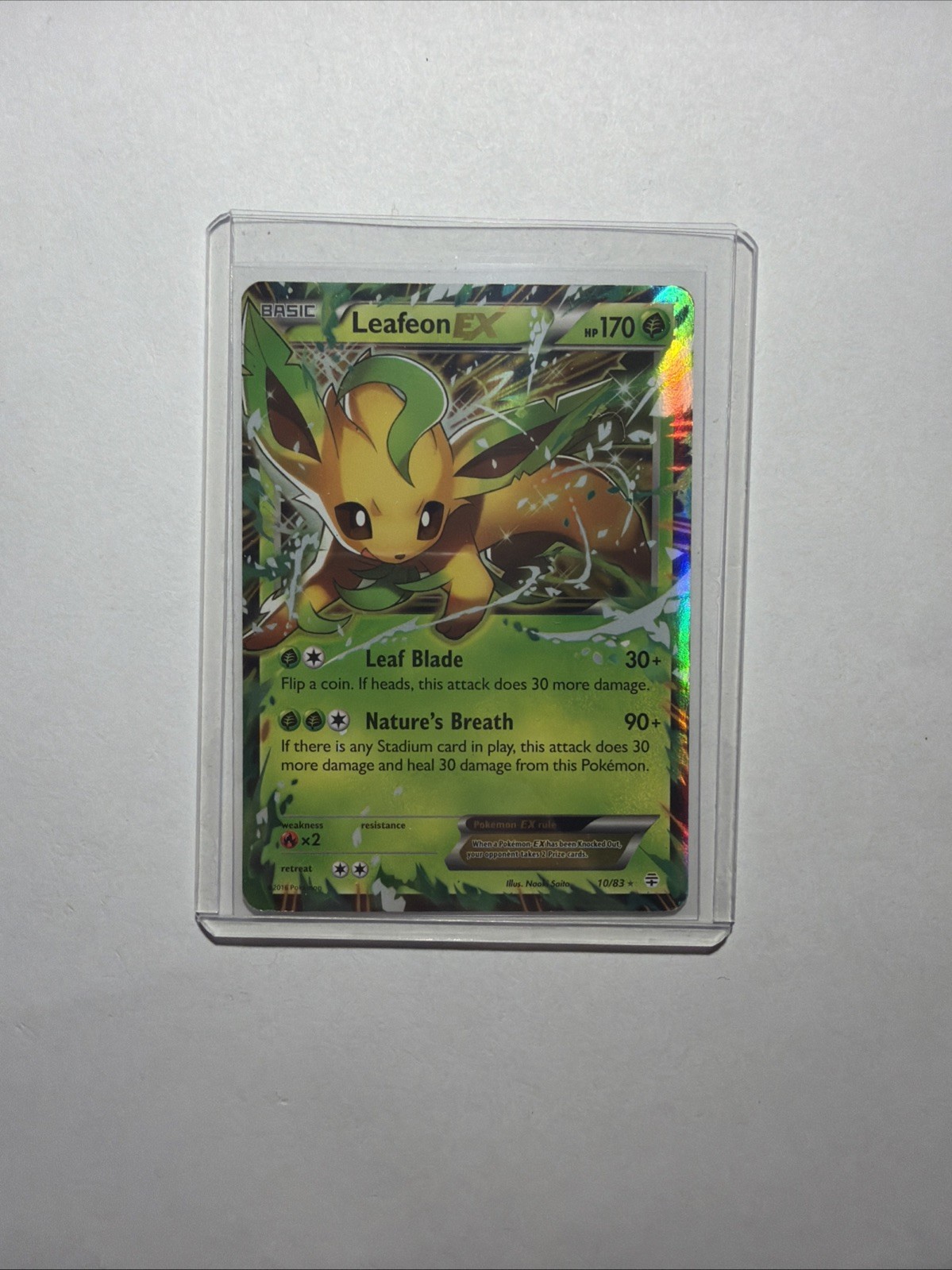 Pokémon TCG Leafeon-EX Holo Rare Card Generations 10/83 MP