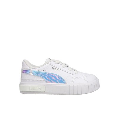 PUMA Cali Star Iris Ac Metallic Lace Up  Toddler Girls White Sneakers Casual Sho