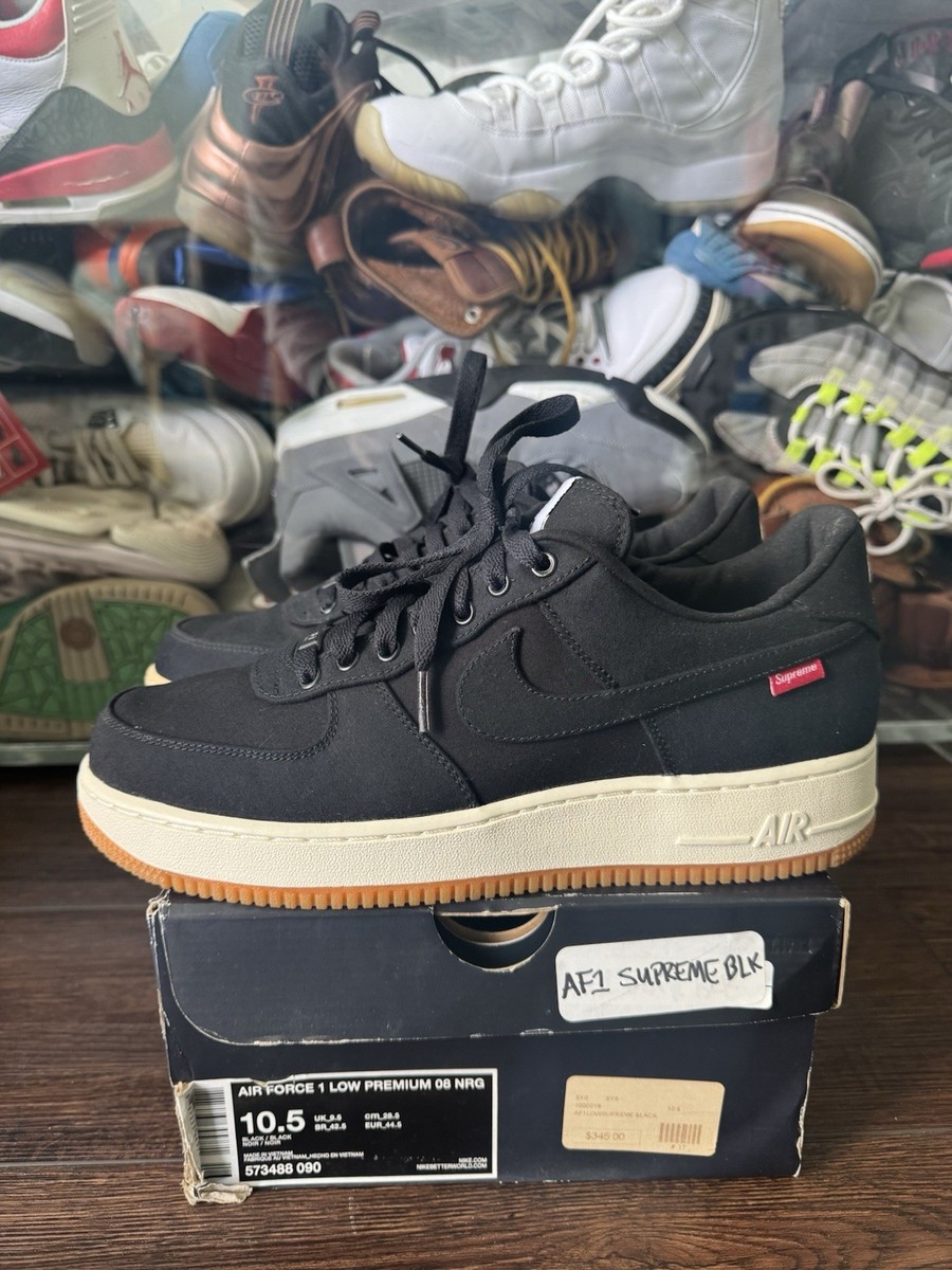 Size 11 - Supreme x Nike Air Force 1 Premium '08 NRG Low Black for