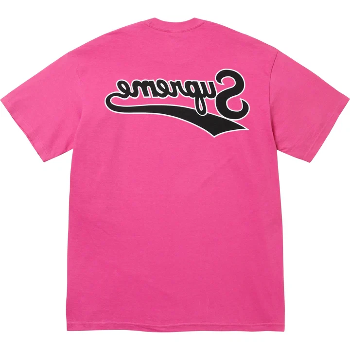 Tee shirt Supreme Backwards Fuchsia neuf avec étiquette authentique