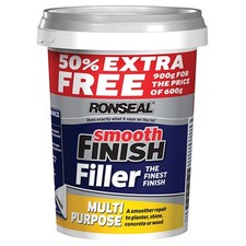 Ronseal Smooth Finish Multi Purpose Wall Filler Ready Mixed 600G +50%