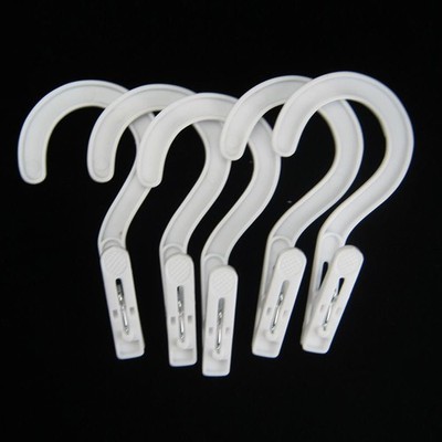 SYMAK 10 Laundry Hooks Clothes Pins Hanging Clips Plastic Hanger Portable