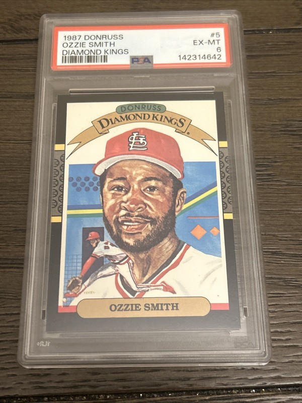 1987 DONRUSS DIAMOND KINGS #5 OZZIE SMITH CARDINALS HOF PSA 6