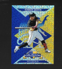 2025 Panini Crusade #9 Konnor Griffin Blue & Yellow Crusade Insert Pirates