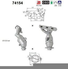 AS Katalysator Kat für NISSAN MICRA IV (K13) NOTE (E12) Euro 5/Euro 6 74154