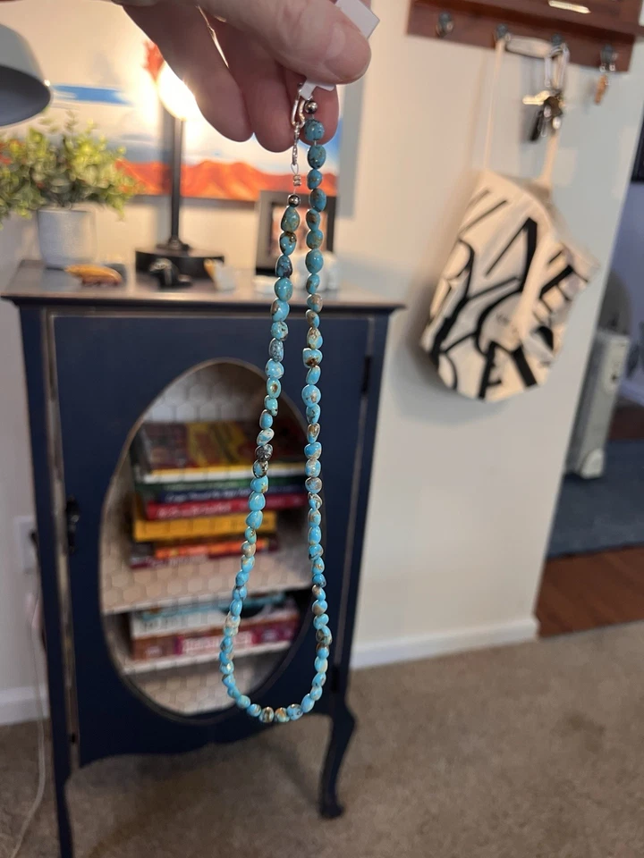 New With Tags Turquoise Beaded 20 Inch Necklace By Naomi Garcia 8-10mm Beads - Image 3 of 4