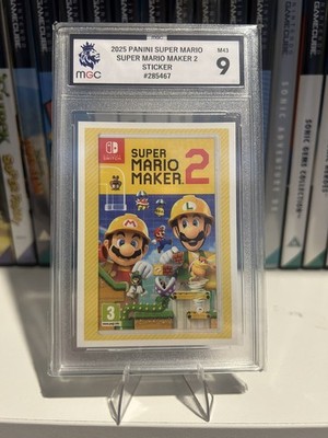Super Mario Its-A Me Mario! Panini Sticker Super Mario Maker 2 MGC 9 Graded