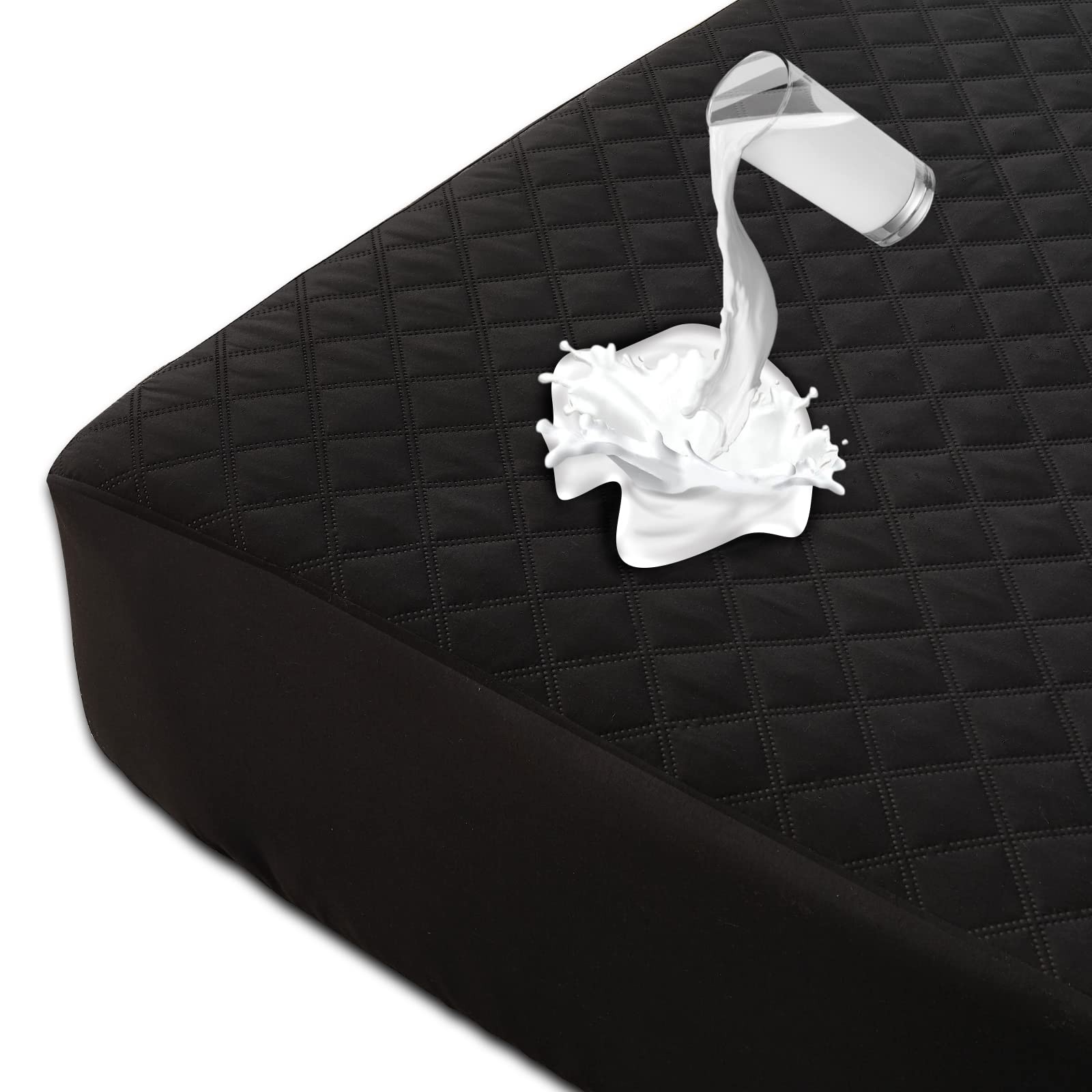 Mattress Protector, Quilted Fitted Style, Queen, Waterproof, 18 Inches Deep P...-image