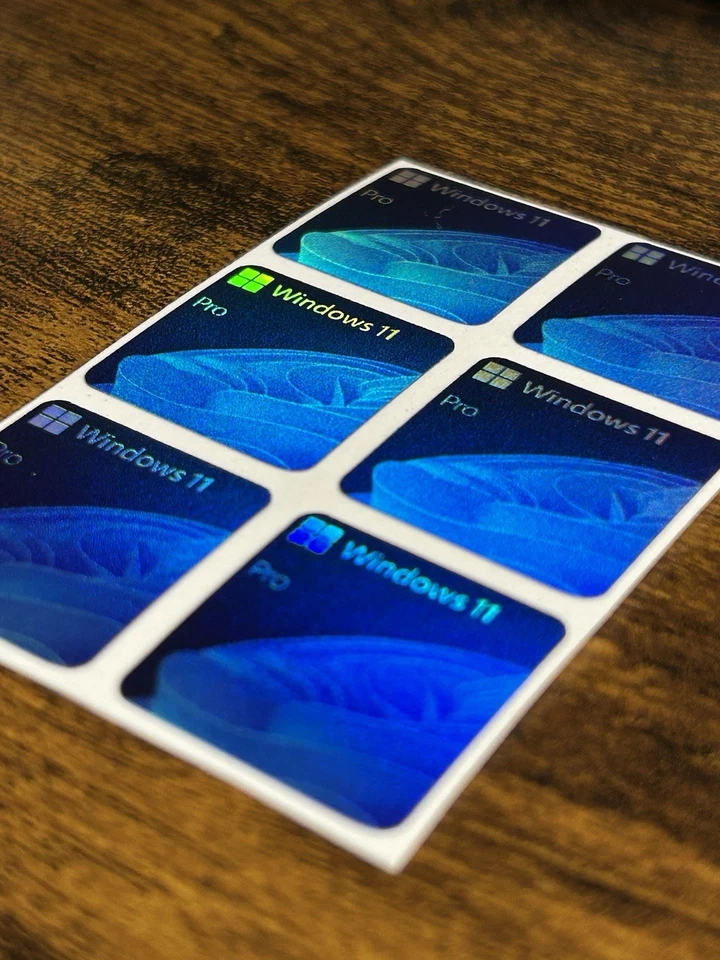 6x Etiqueta adhesiva holográfica para escritorio/portátil Windows 11 Pro (NUEVA) Foto 2 de 2