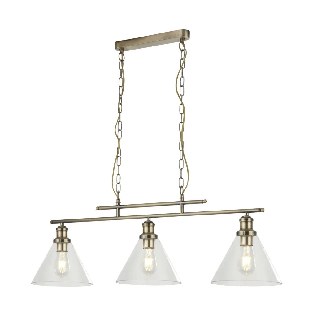 Ceiling Light Brass Pyramid 3 Antique Searchlight 1277-3AB