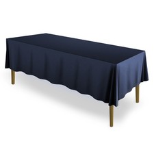 10 Pack 70" x 120" Rectangular Polyester Fabric Tablecloths - Navy Blue
